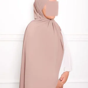 Hijab à enfiler en Mousseline croisé